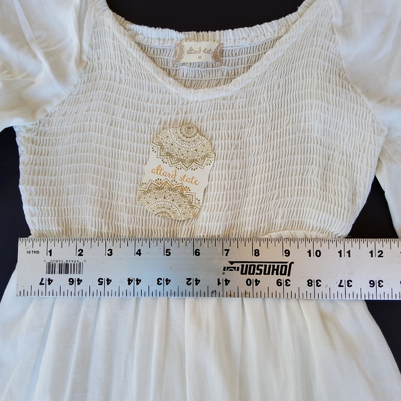 Alter'd State NWT white Boho baby-doll dress with shirred bodice - Picture 3 of 10